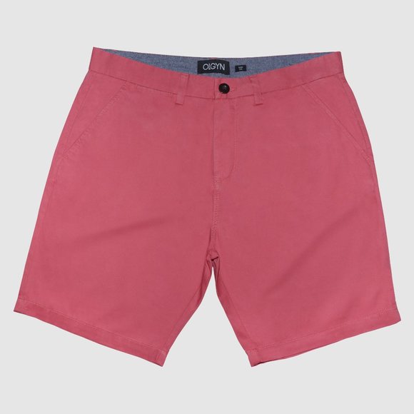 OLGYN Men’s Slim Fit Pink Chino Shorts - Picture 3 of 6